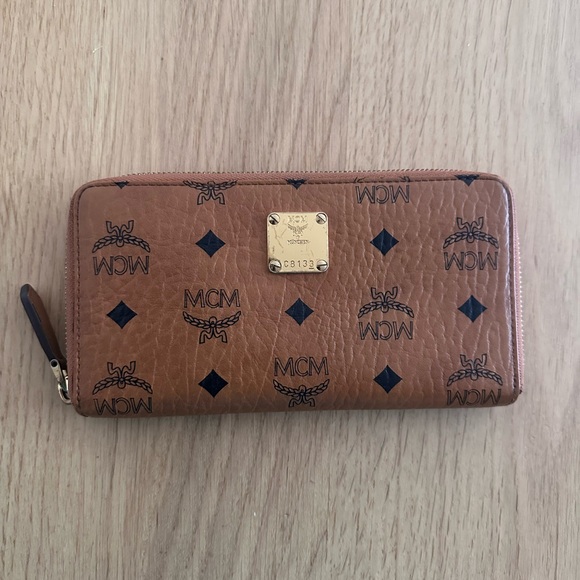 MCM Handbags - MCM Cognac Zipper Long wallet